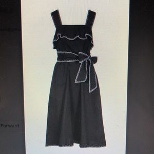 Marysia Nardo dress in black with stitch trim